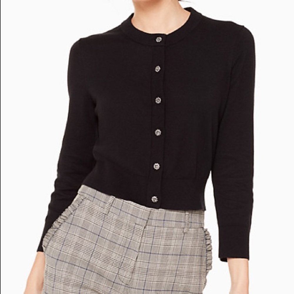 Kate Spade Jewel Button Cropped Cardigan